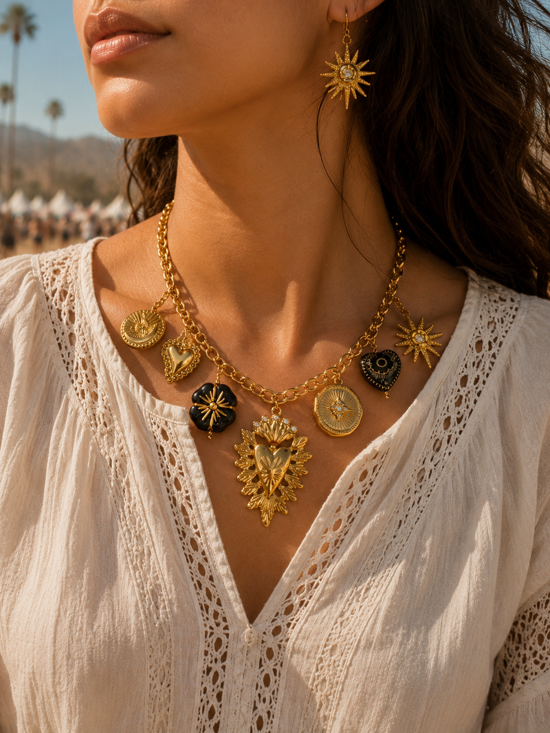 Collier Cœur Multi Breloque