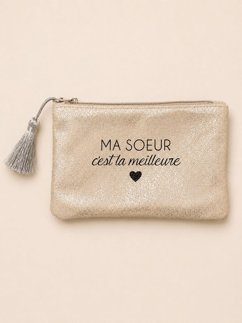 Pochette message 'Ma sœur c’est la meilleure' - Or