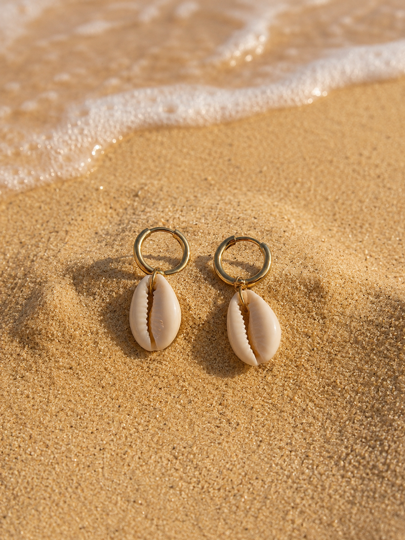 Boucles d'Oreilles Coquillages Discrètes - Acier Inoxydable