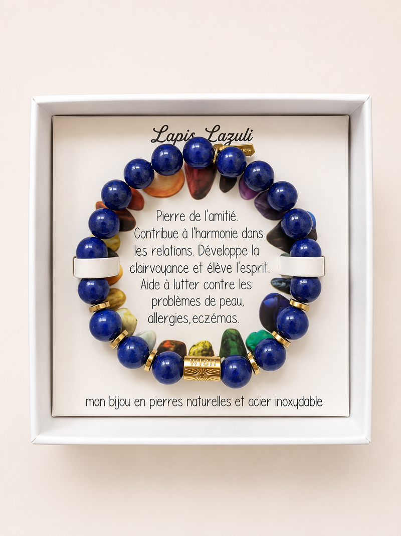 Bracelet en pierre — Lapis lazuli