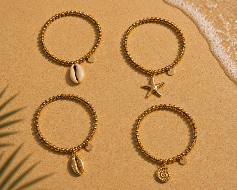Bracelets élastiques pampilles Aloha en acier inoxydable