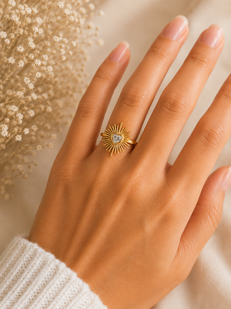 Bague Ex Voto strass cœur