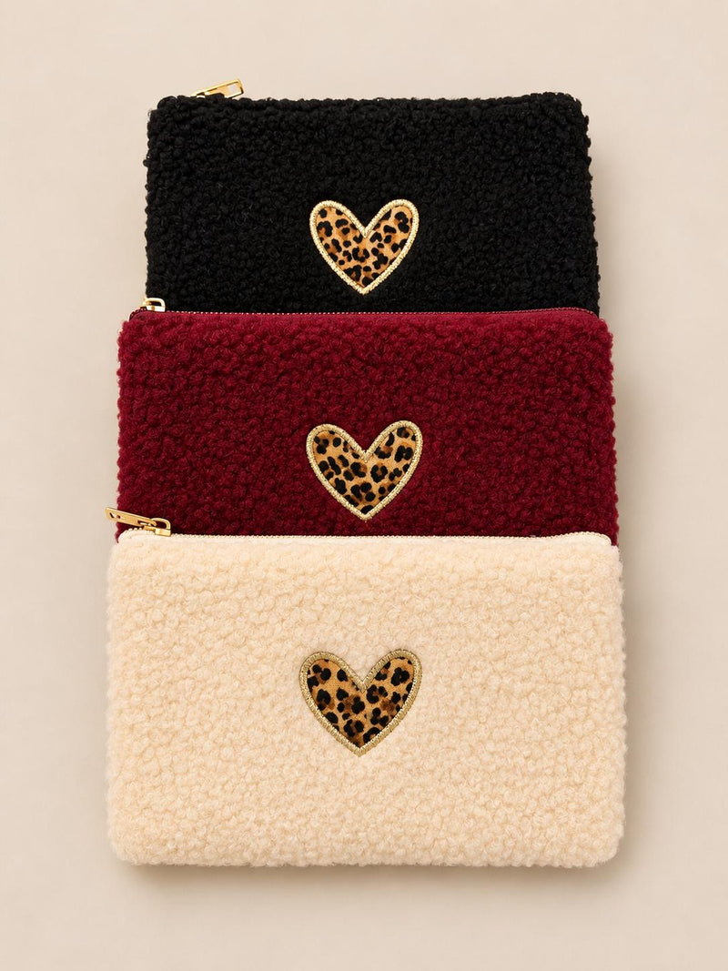 Pochette « Cœur léopard (moumoute) »