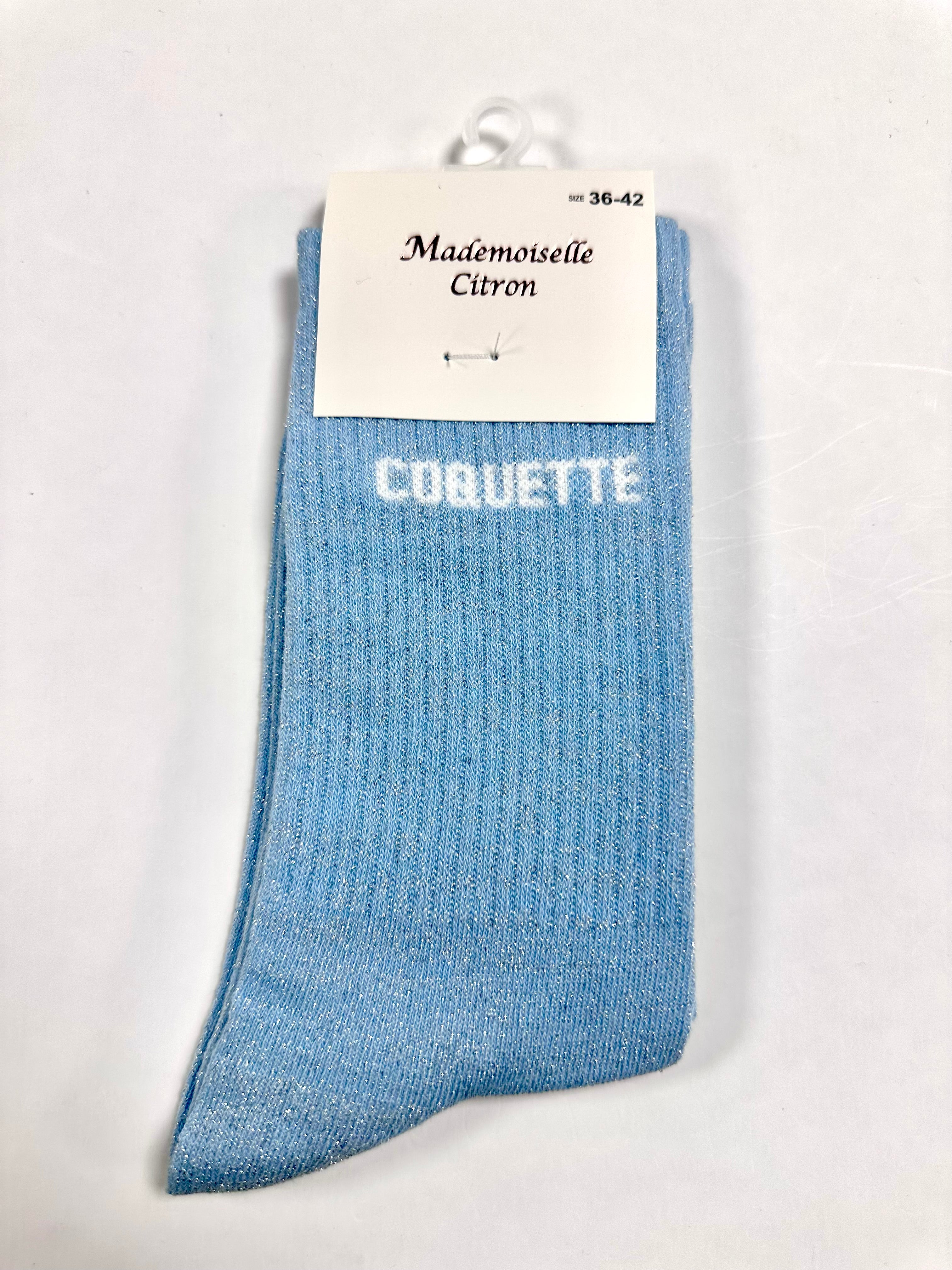 Chaussettes à Paillettes - Coquette (Bleu clair)