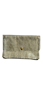 Pochette en cuir avec poche zippée intérieure - Gold