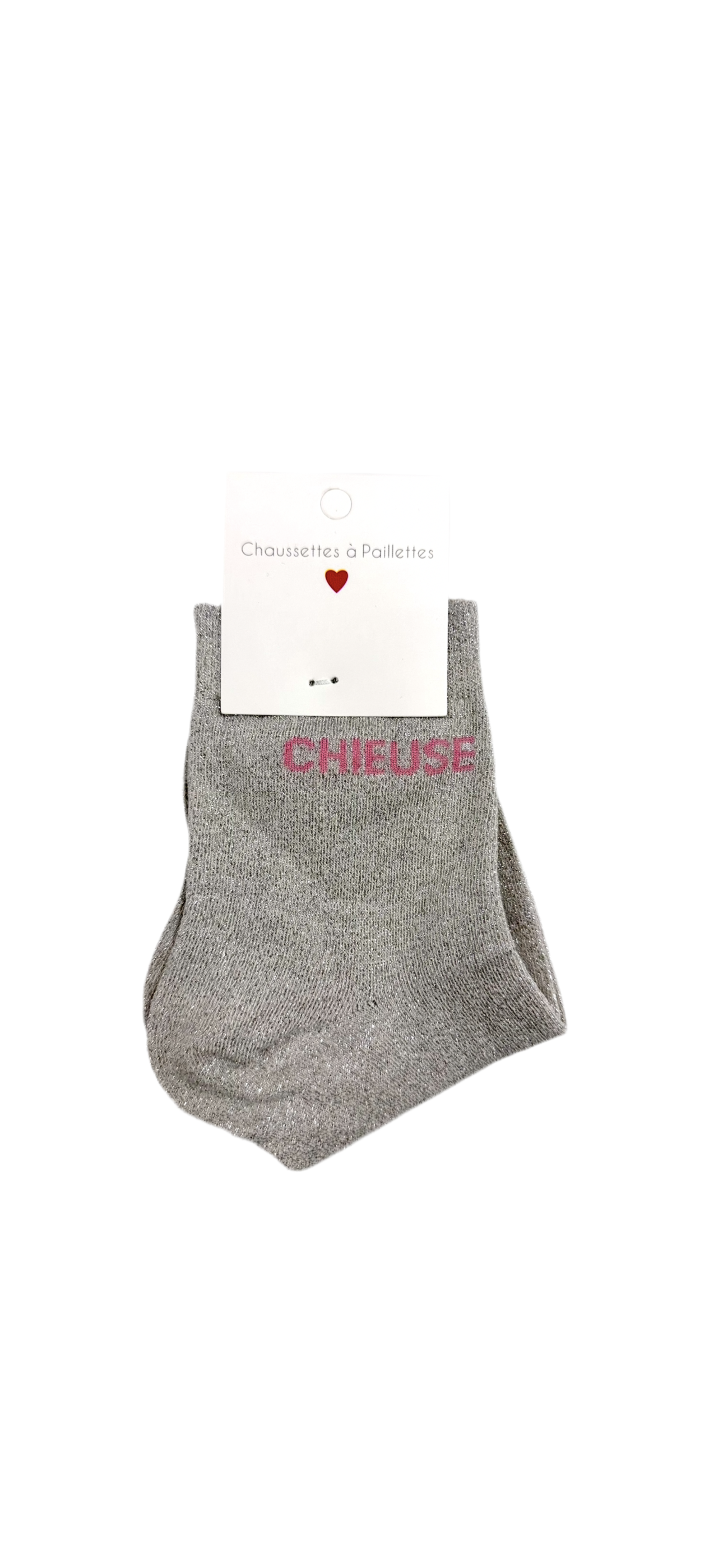 Chaussettes à Paillettes "Chieuse" - Gris