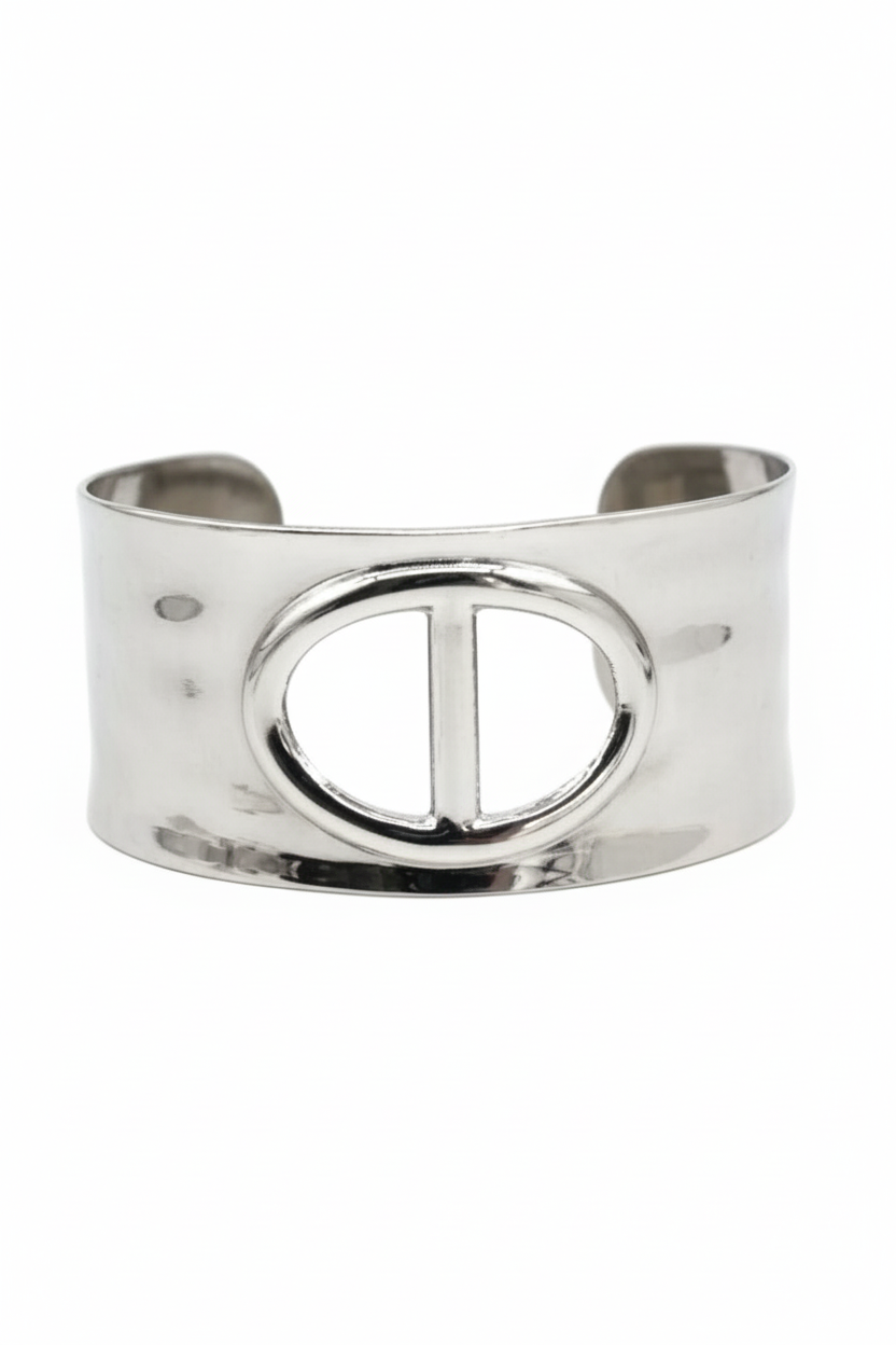 Manchette maille marine ouverte horizontale