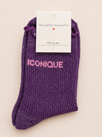 Chaussettes à paillettes « Iconique » - Blanc