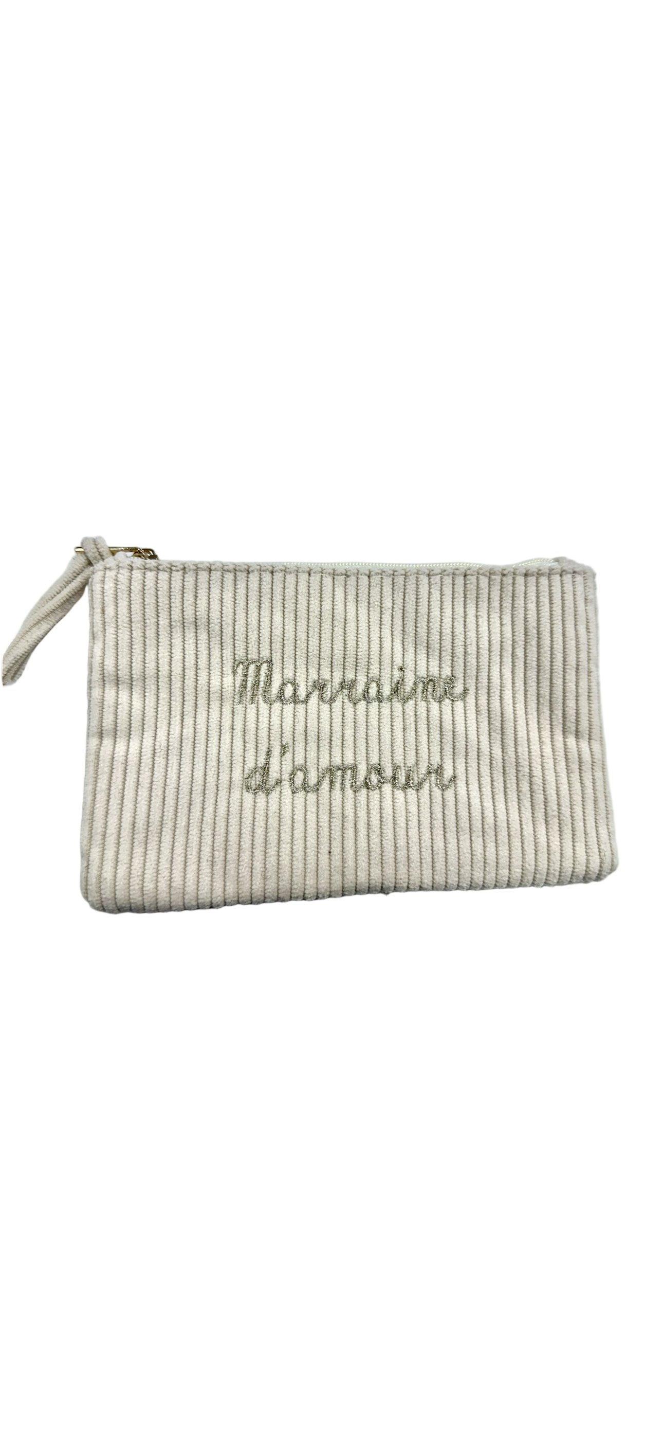 Pochette « Marraine d’amour (velours) » - Beige