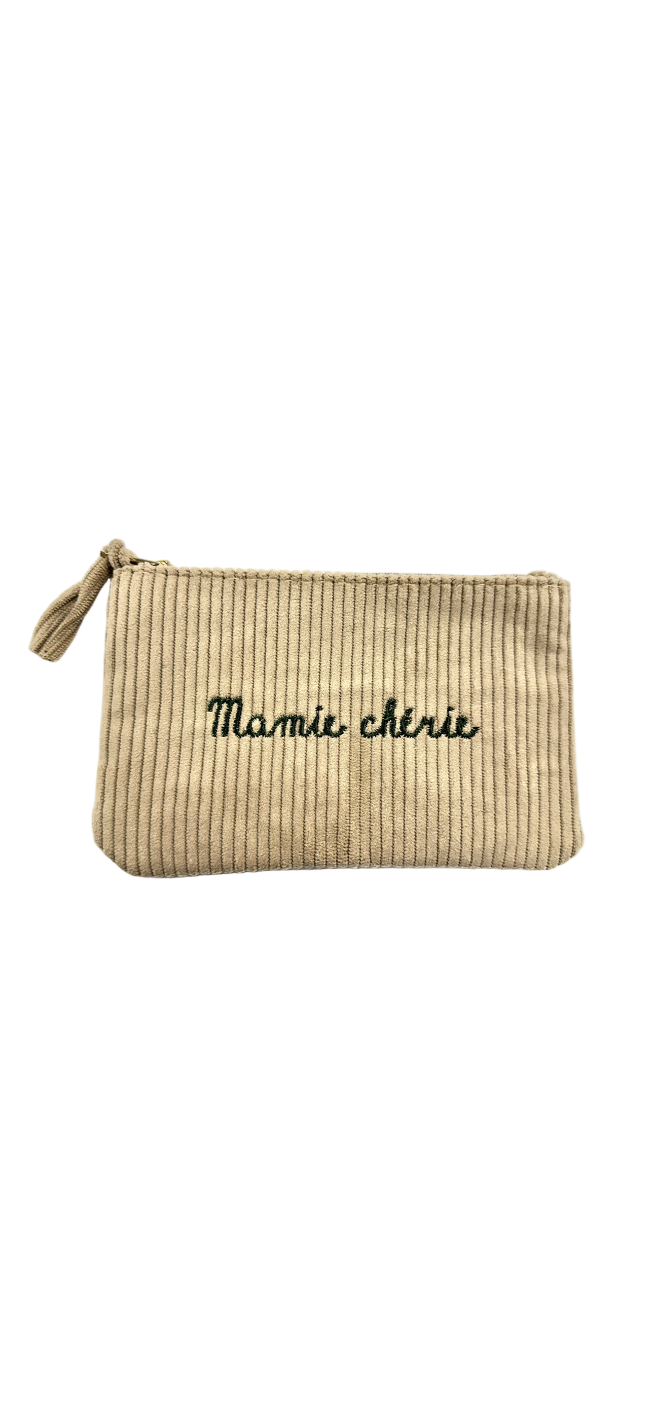 Pochette « Mamie chérie (velours) » - Taupe