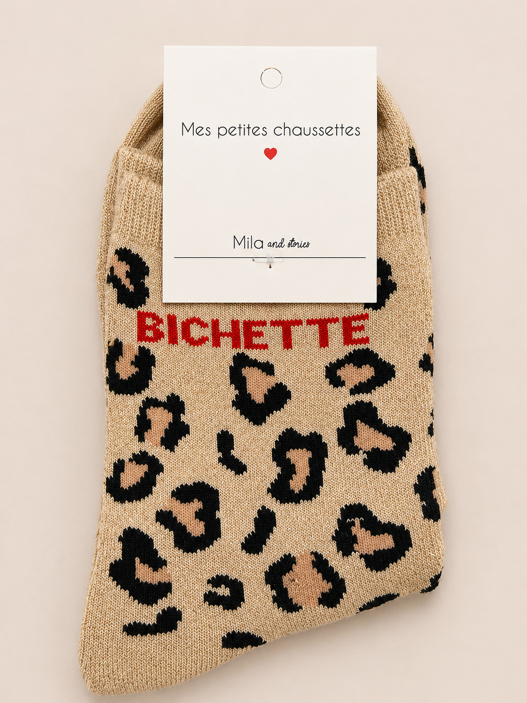Chaussettes à paillettes « Bichette » - Léopard