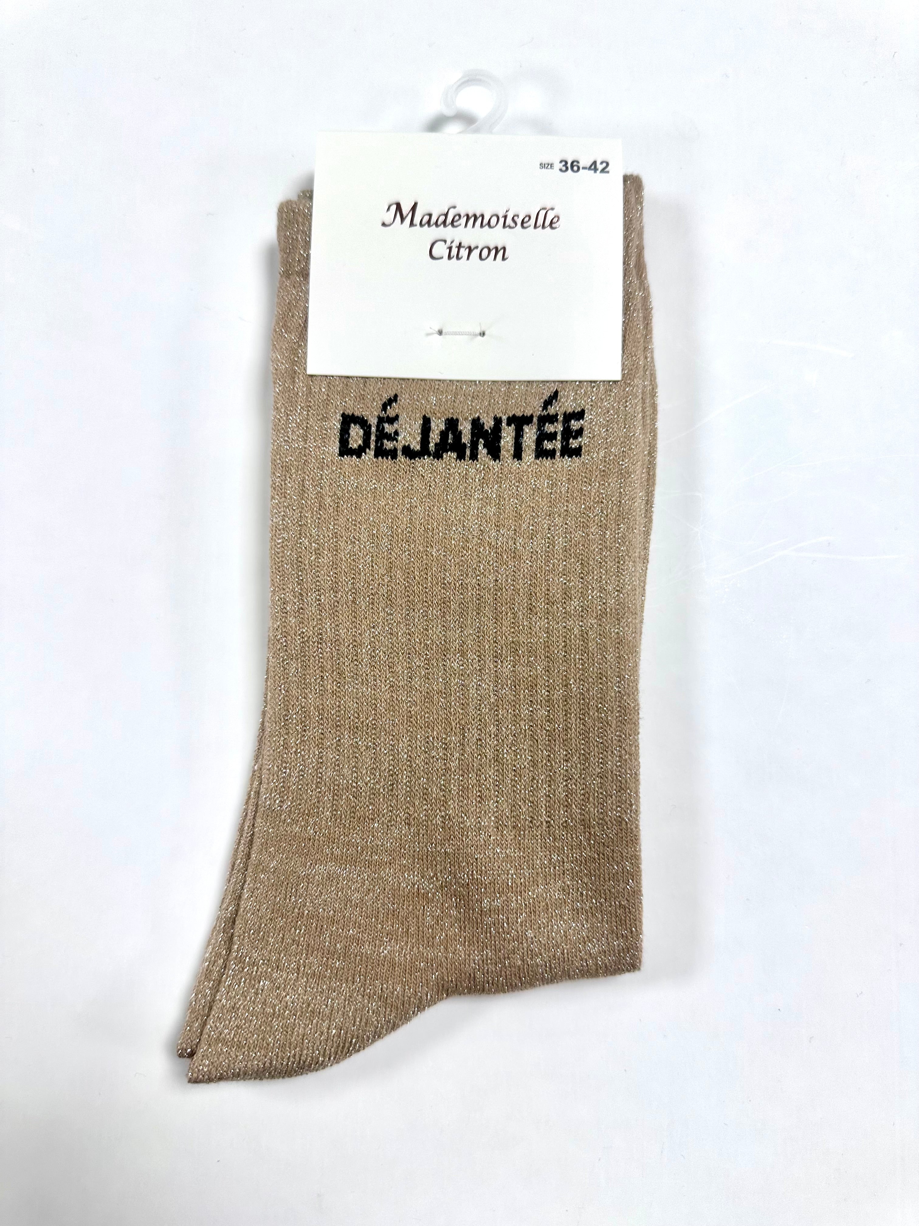 Chaussettes à Paillettes - Déjanté (Beige)