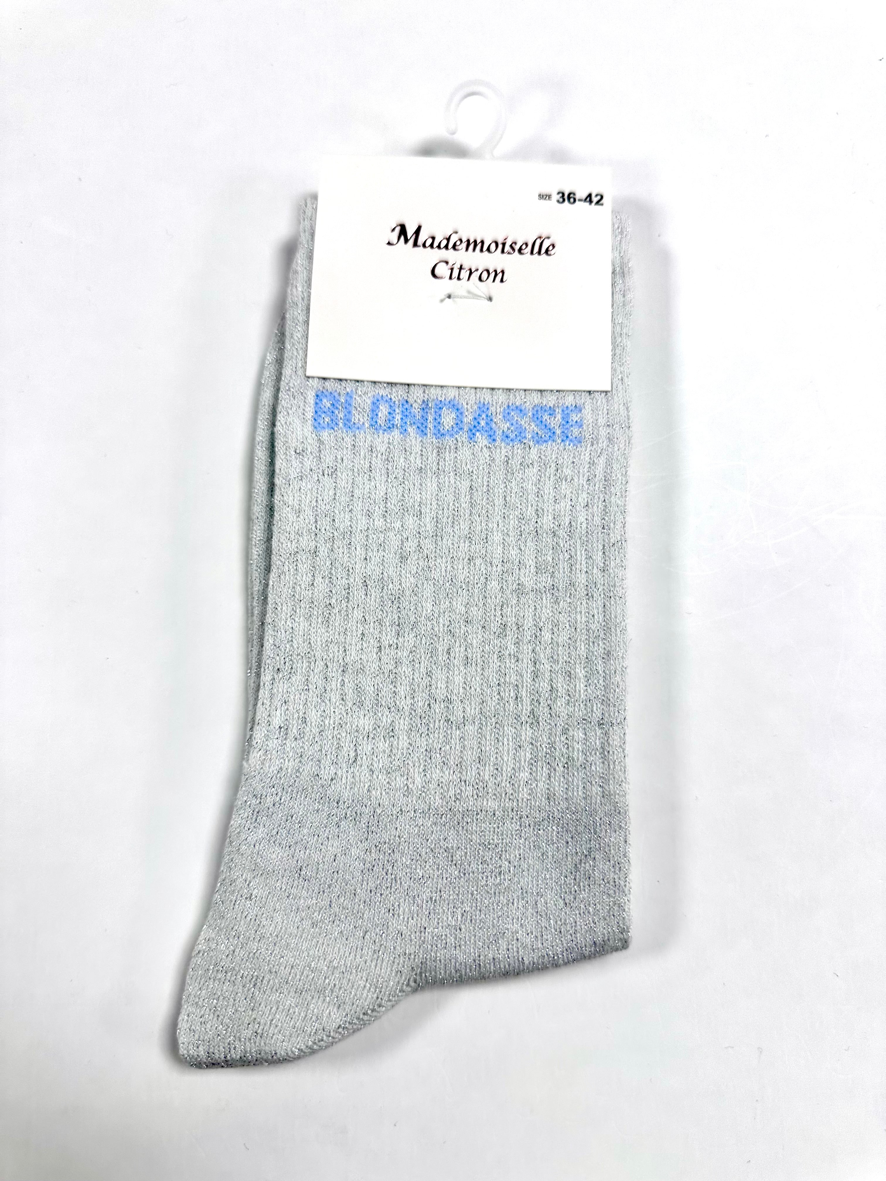 Chaussettes à Paillettes - Blondasse (Gris clair)