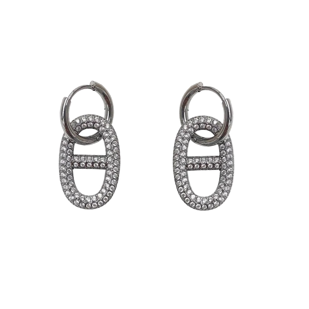 Boucles maille marine strass