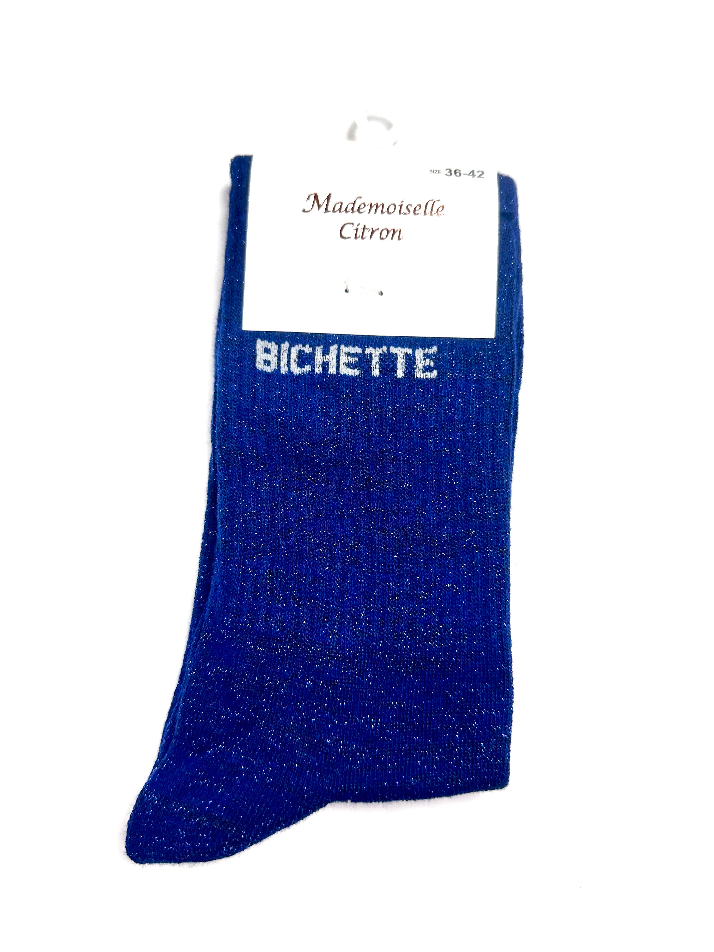 Chaussettes à Paillettes - Bichette (Bleu foncé)