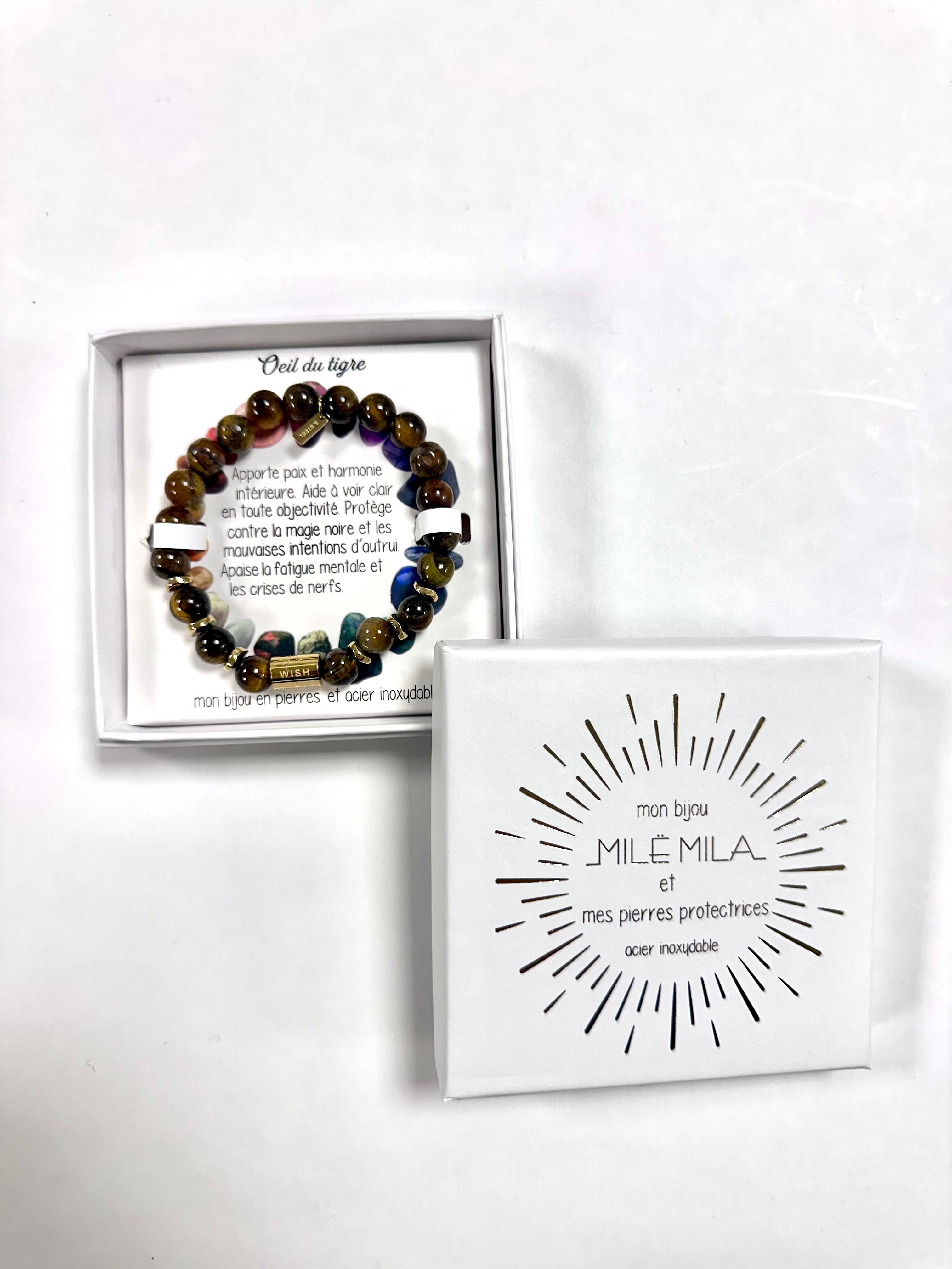 Bracelet en Pierre Naturelle - Œil du Tigre M