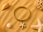 Joncs ronds étoile de mer en acier inoxydable doré