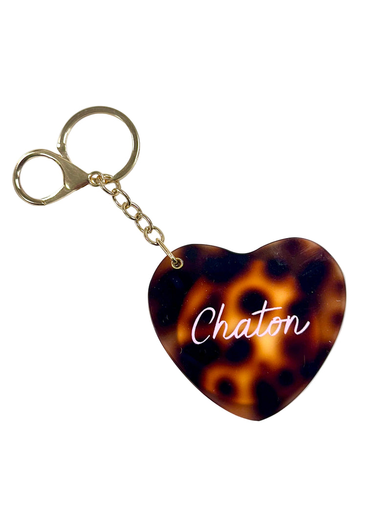Porte-clé cœur — Chaton