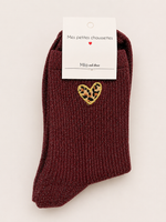 Chaussettes à paillettes « Cœur léopard »