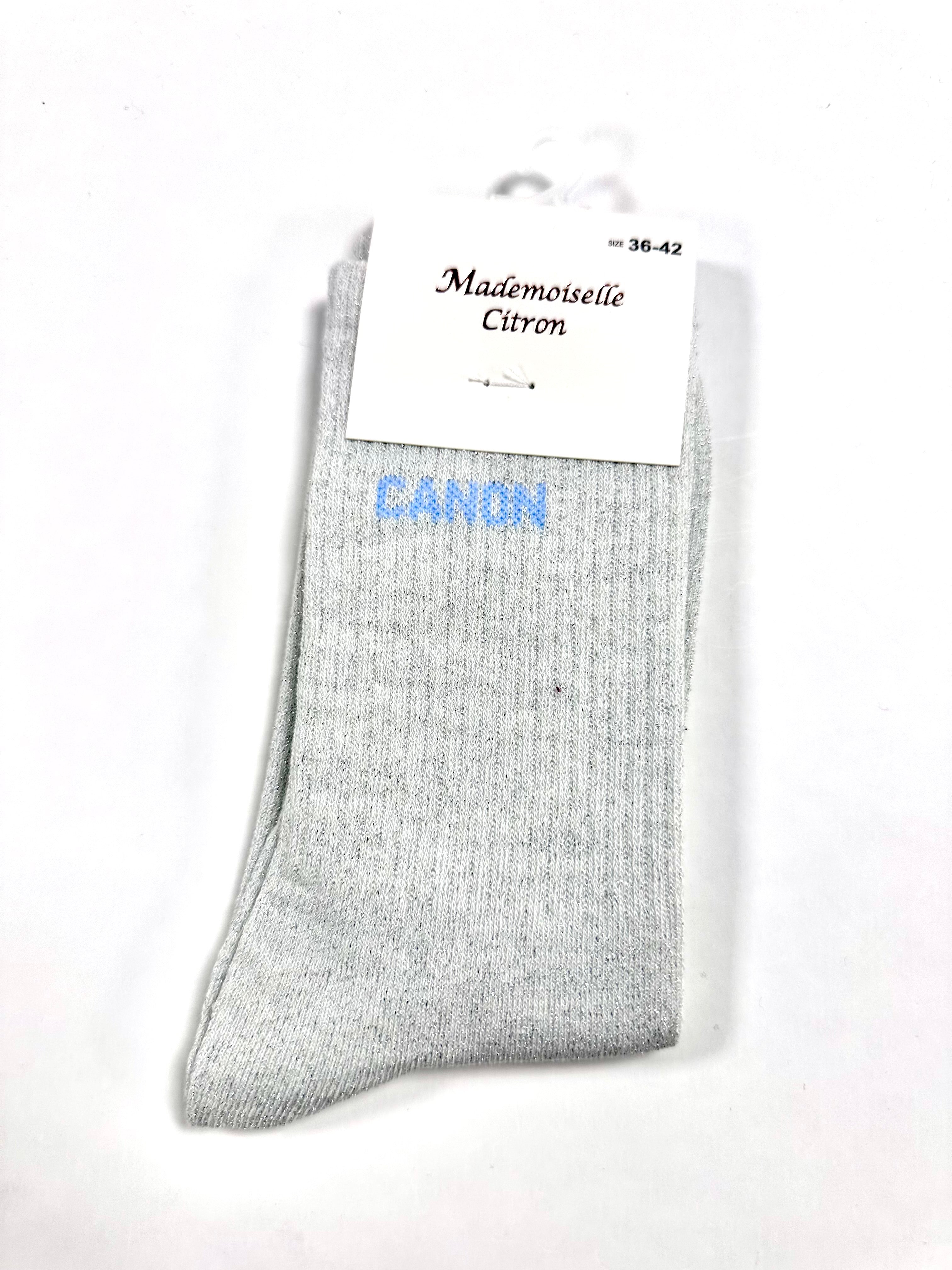 Chaussettes à Paillettes - Canon (Gris clair)