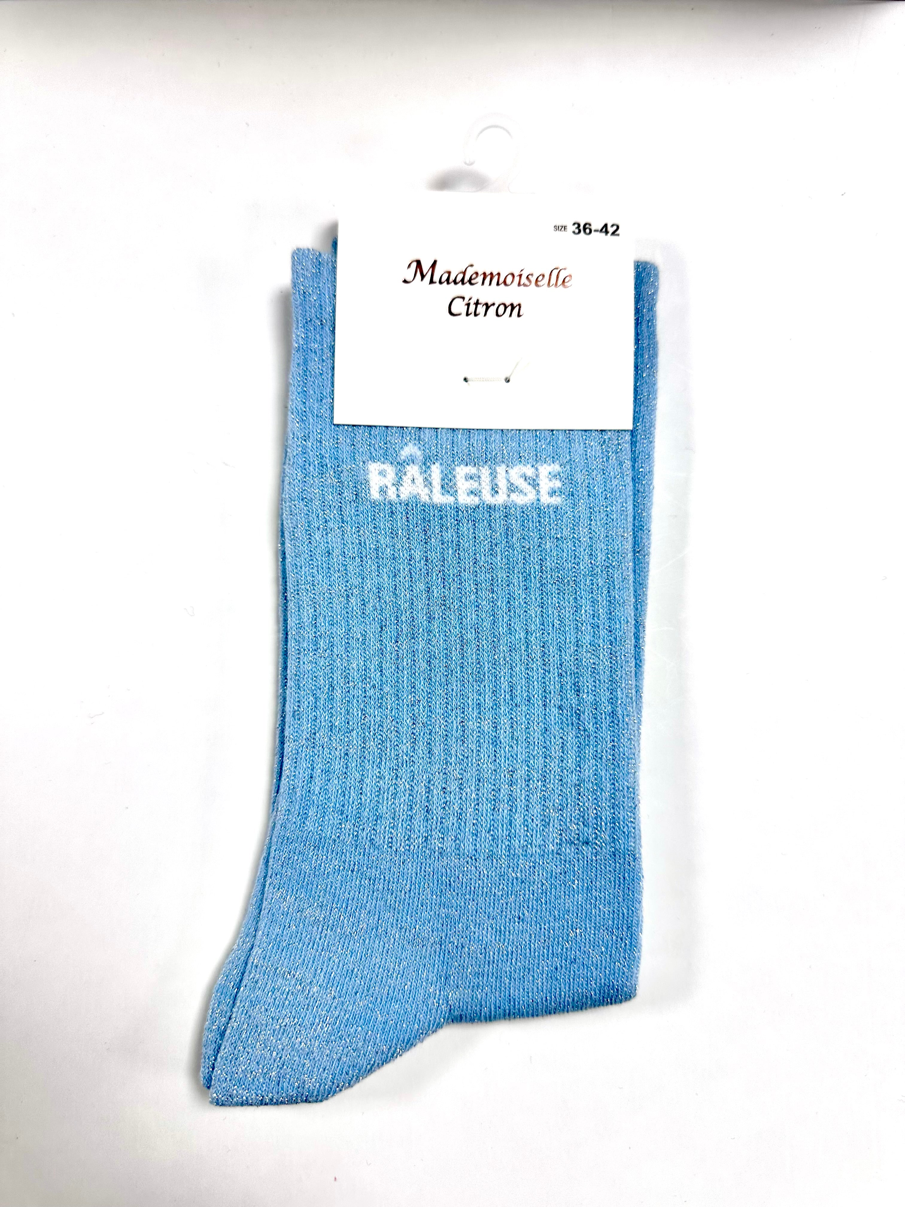 Chaussettes à Paillettes - Râleuse (Bleu clair)