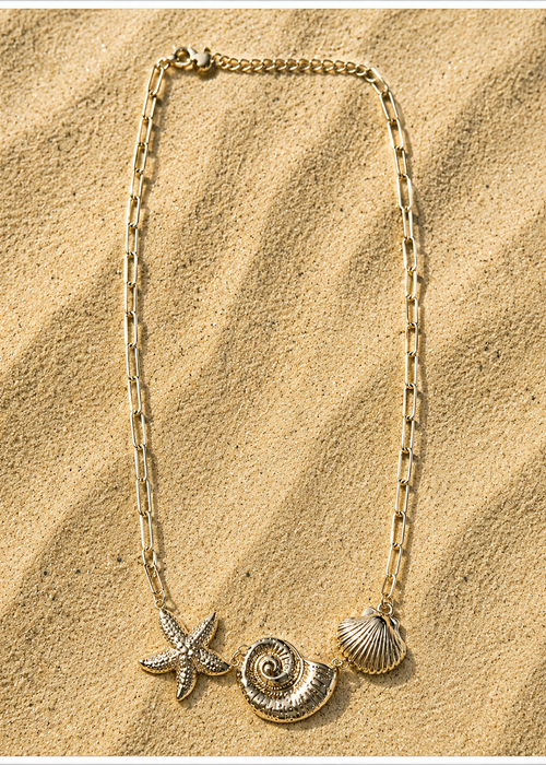 Collier Duo Marine - Coquillage & Étoile de Mer