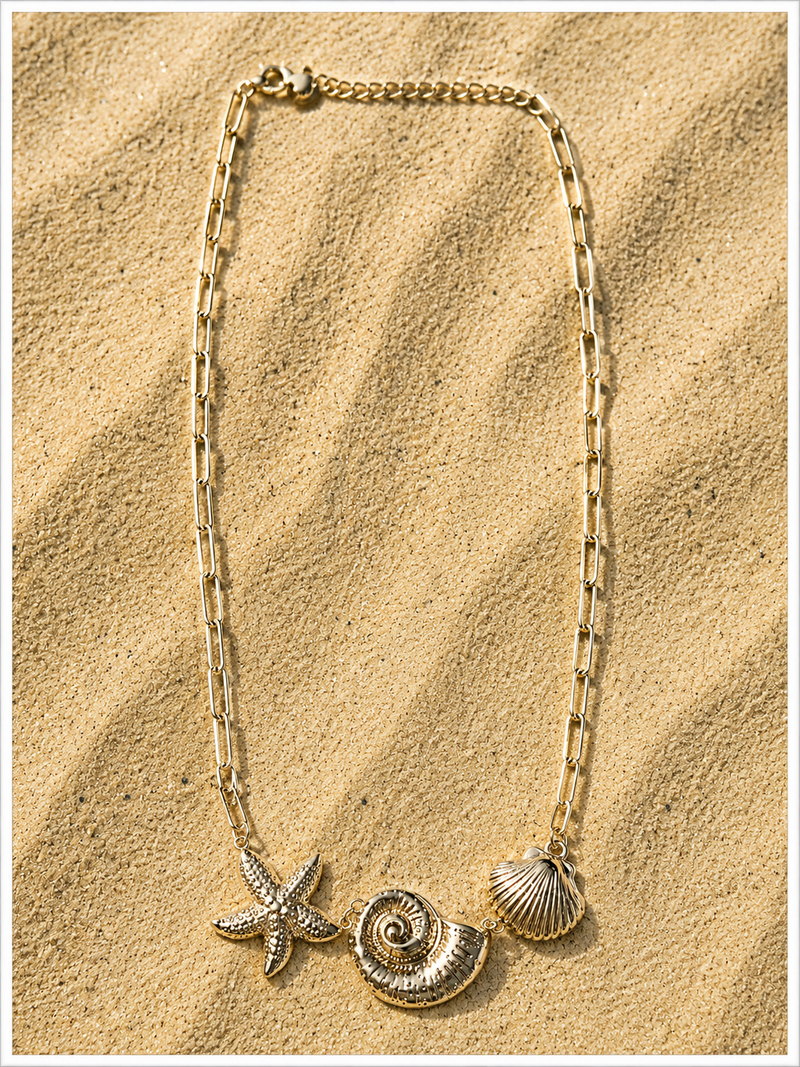 Collier Duo Marine - Coquillage & Étoile de Mer