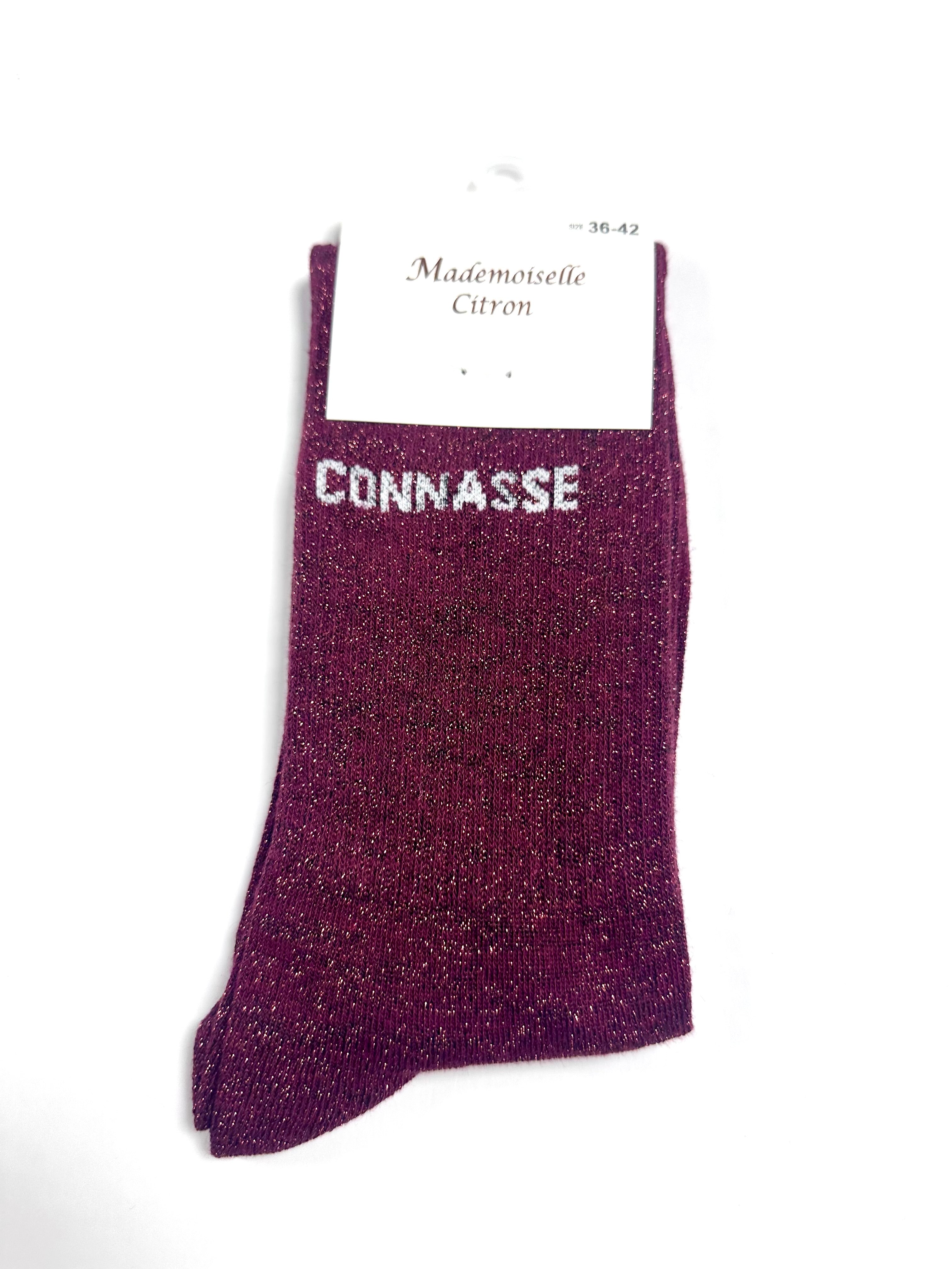 Chaussettes à Paillettes - Connasse (Rouge)