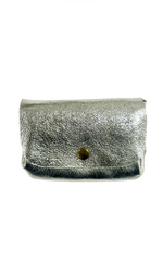 Porte-monnaie en cuir triple pochette - Argent