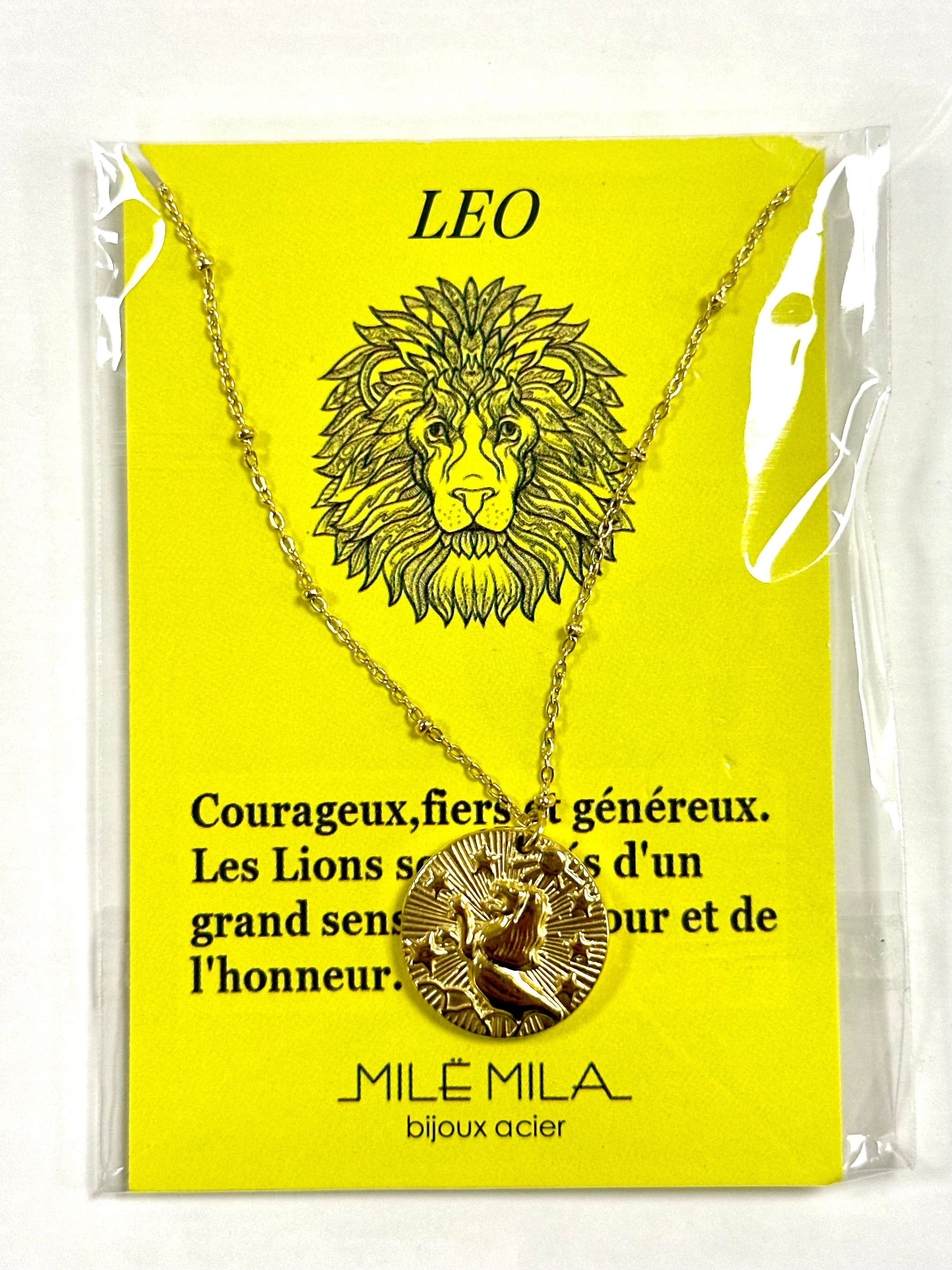 Collier zodiaque Lion en acier inoxydable – La Tienda