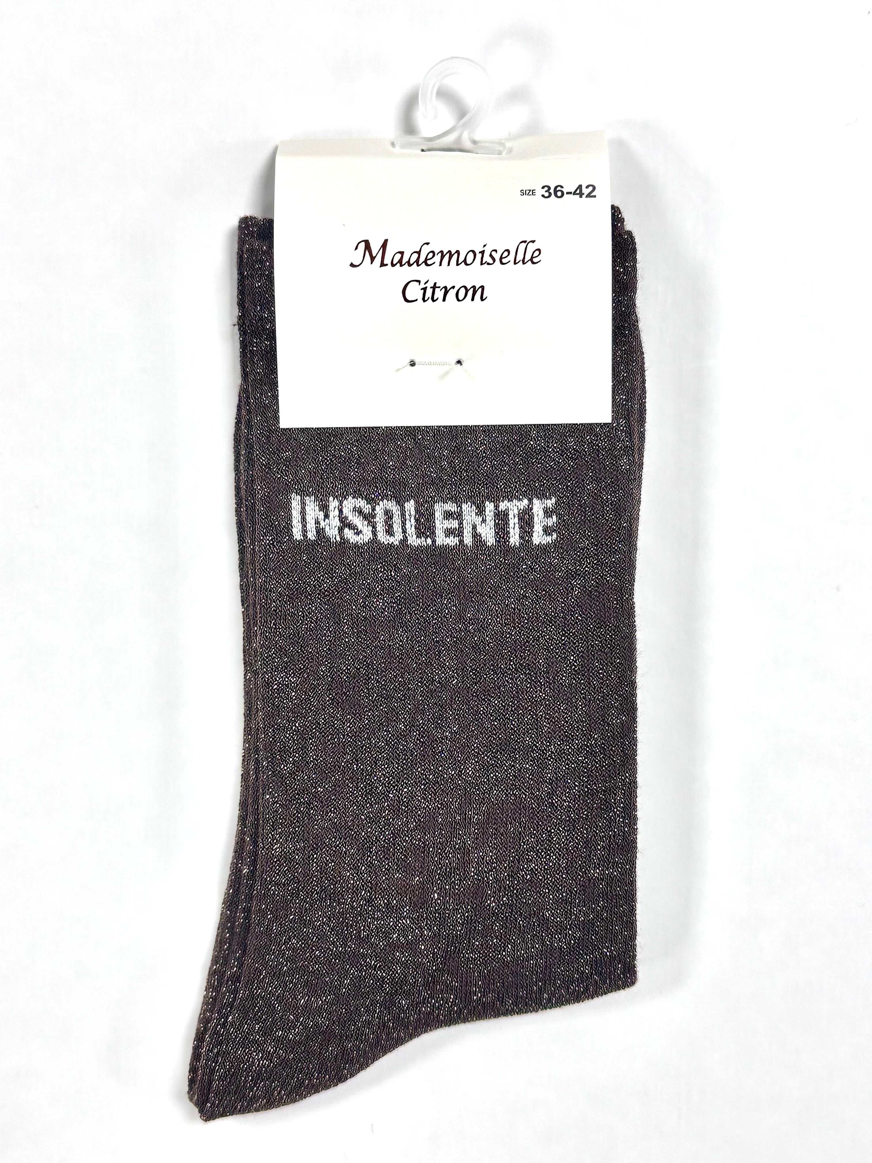 Chaussettes à Paillettes - Insolente (Marron)