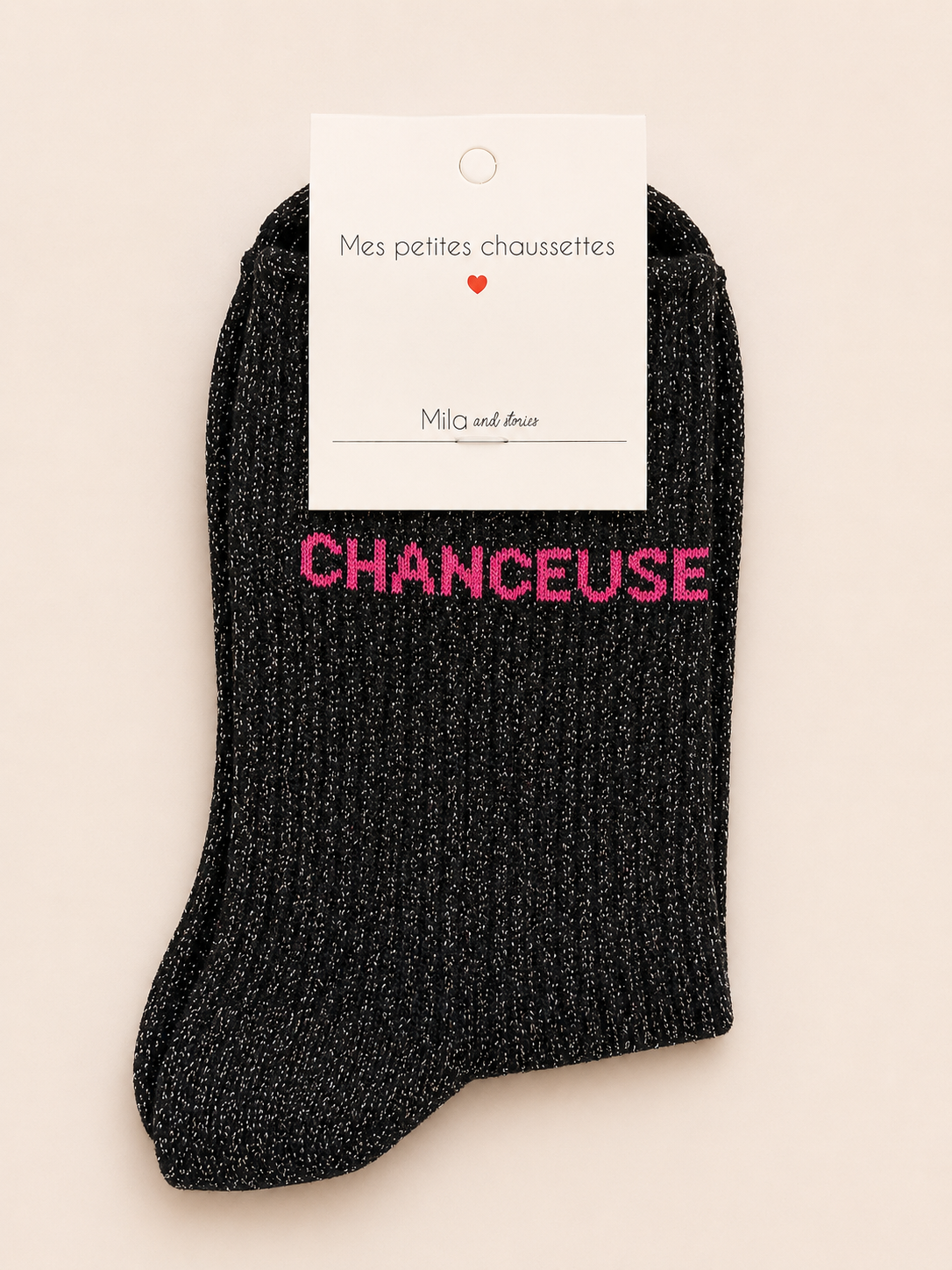 Chaussettes à paillettes « Chanceuse »