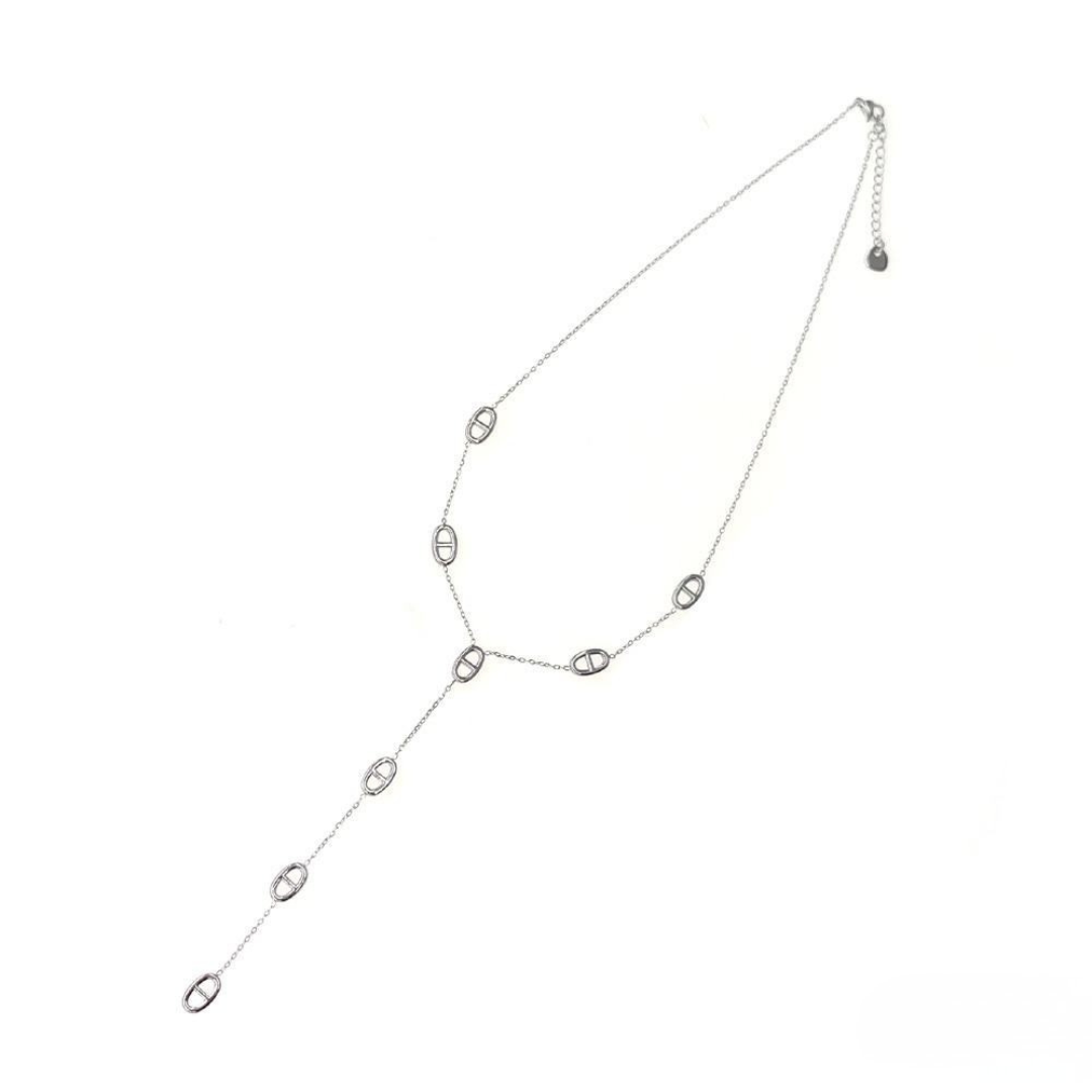 Sautoir Maille Marine Allongé (4 Mailles) en Acier Inoxydable