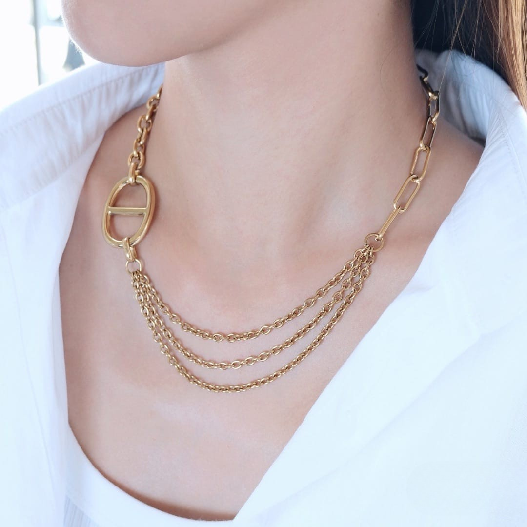 Collier maille marine 3 rang