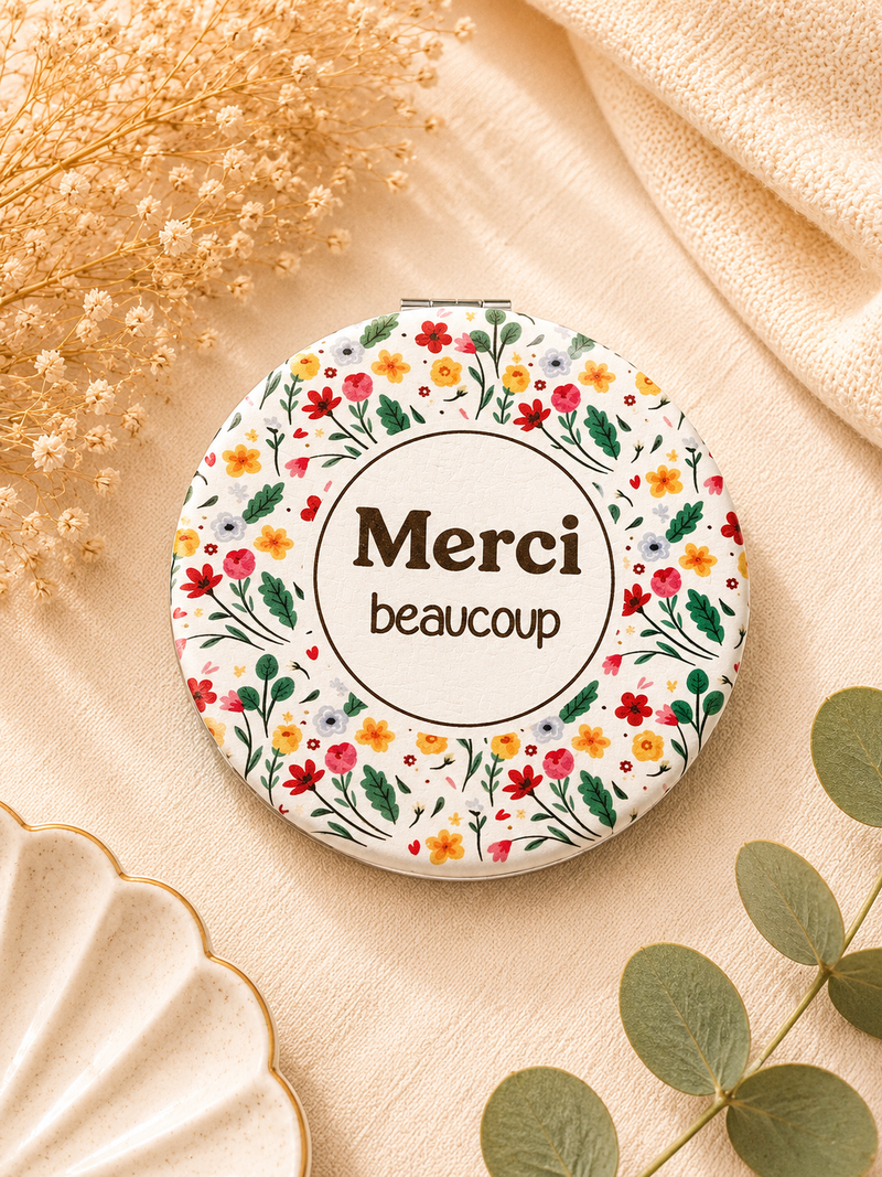 Miroir de Poche Rond - Merci Beaucoup