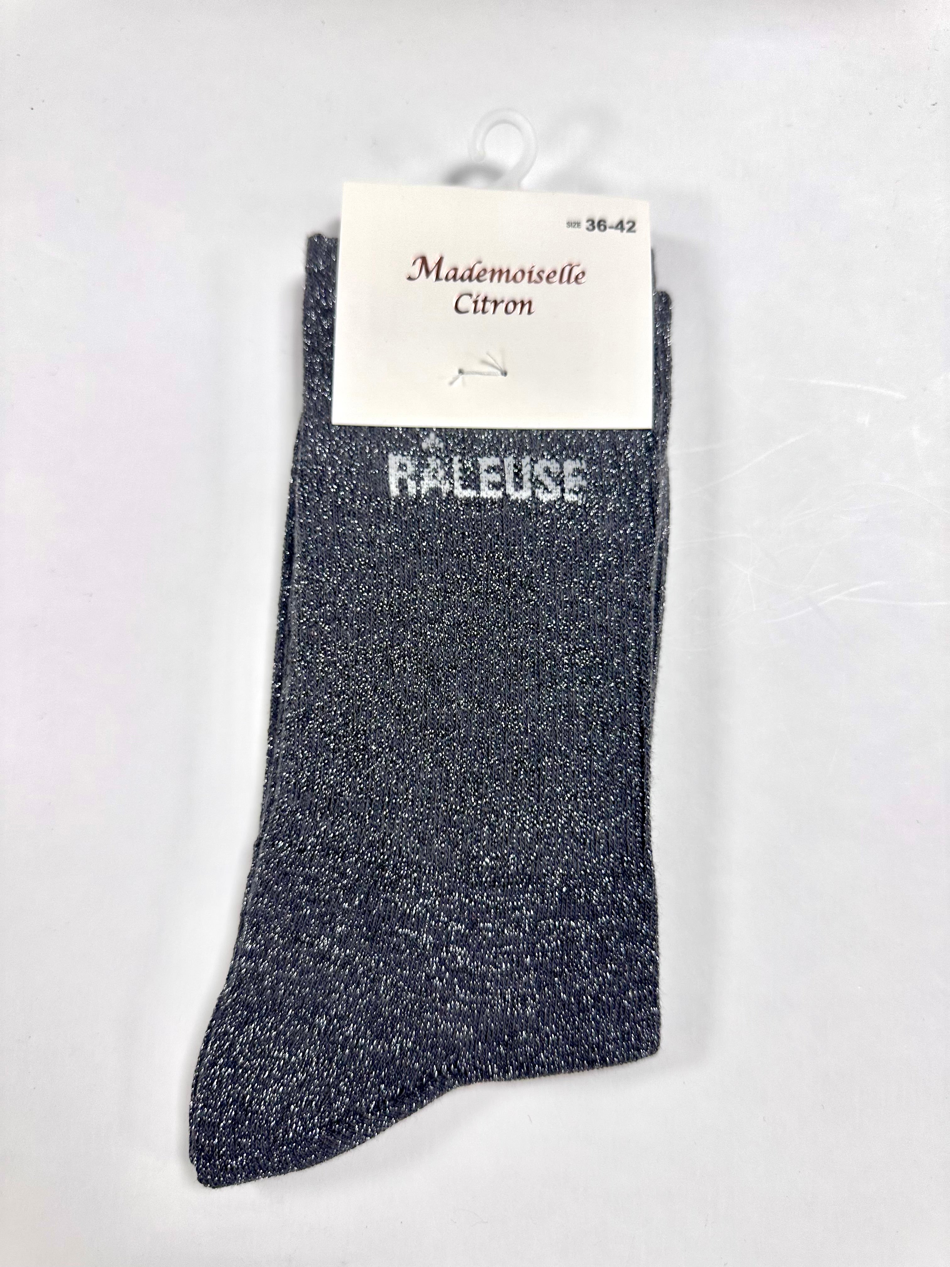 Chaussettes à Paillettes - Râleuse (Gris foncé)
