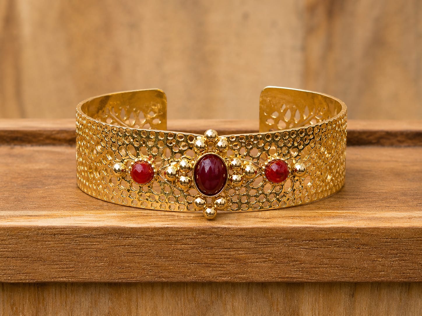 Bracelet Manchette Triple Pierre
