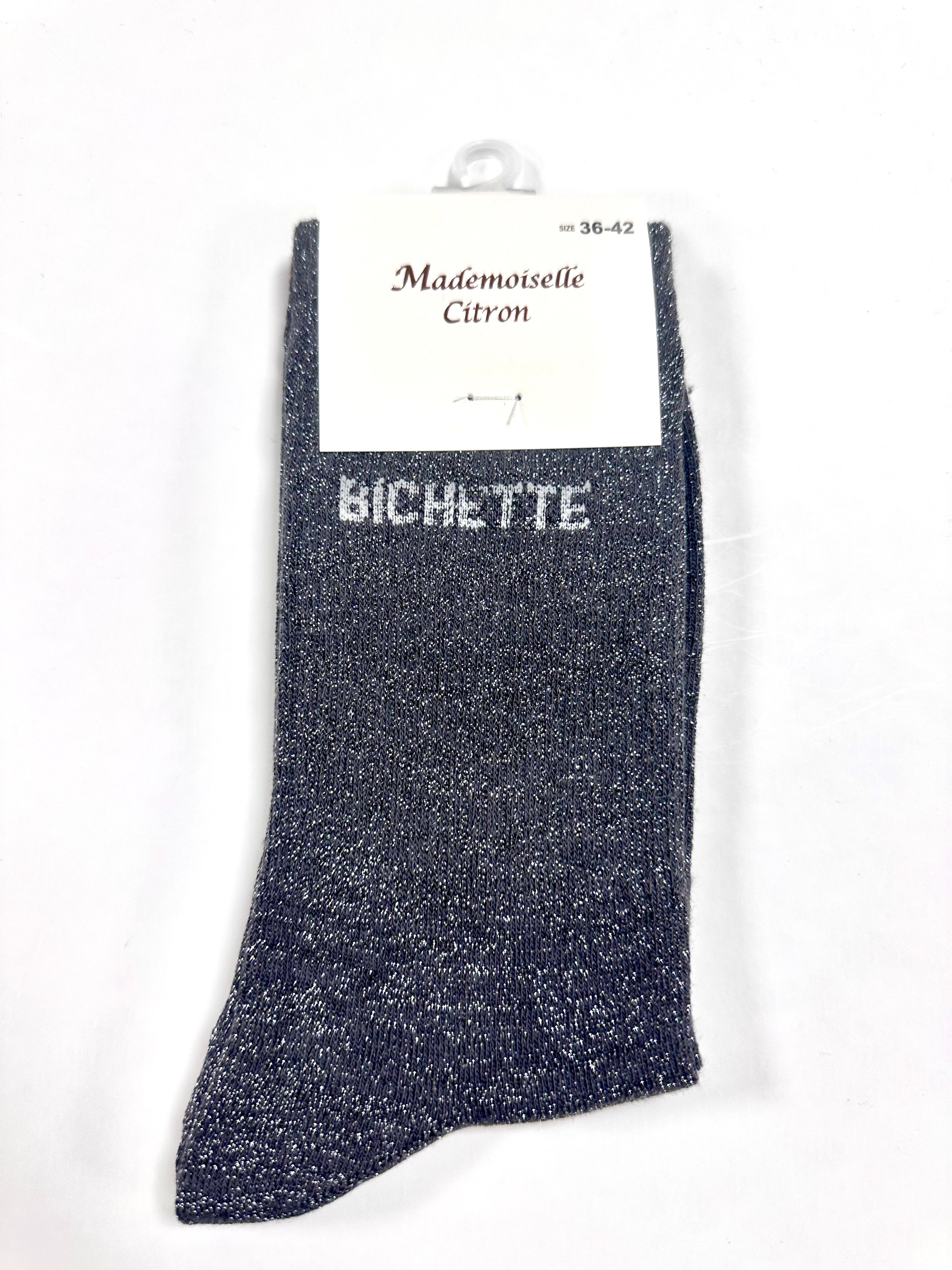 Chaussettes à Paillettes - Bichette (Gris foncé)