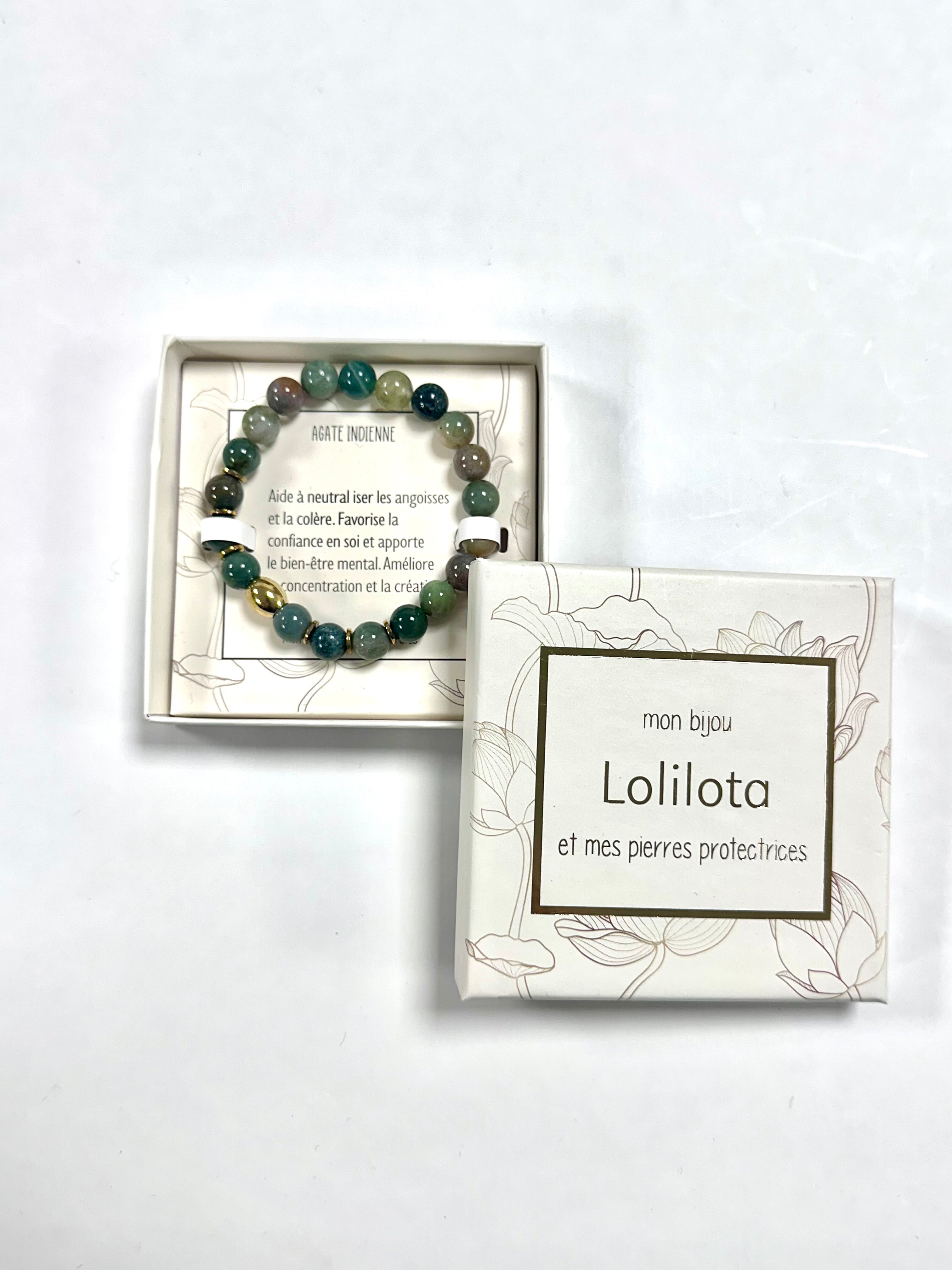 Bracelet en Pierre Naturelle - Agate Indienne