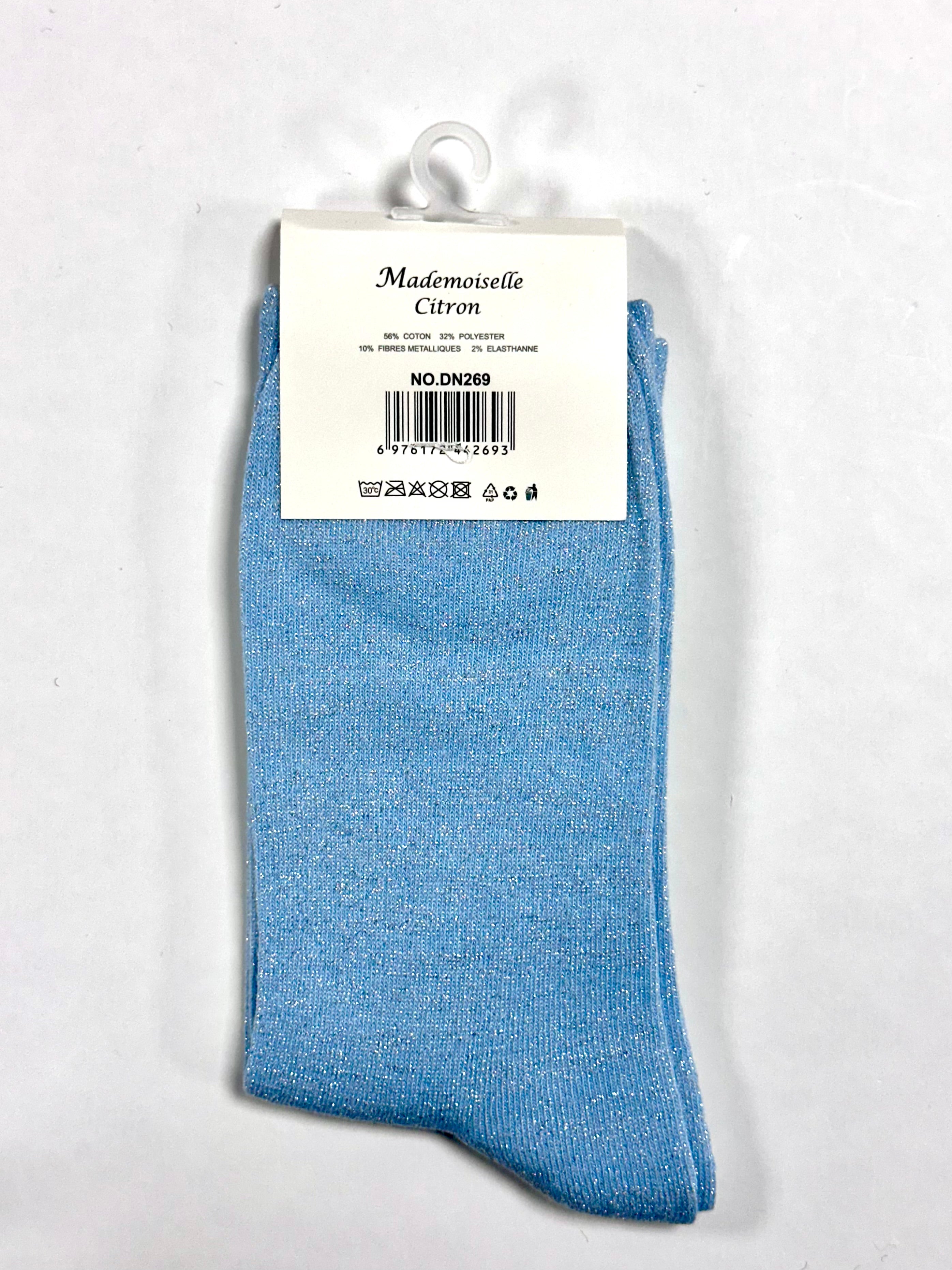 Chaussettes à Paillettes - Casse couille (Bleu clair)