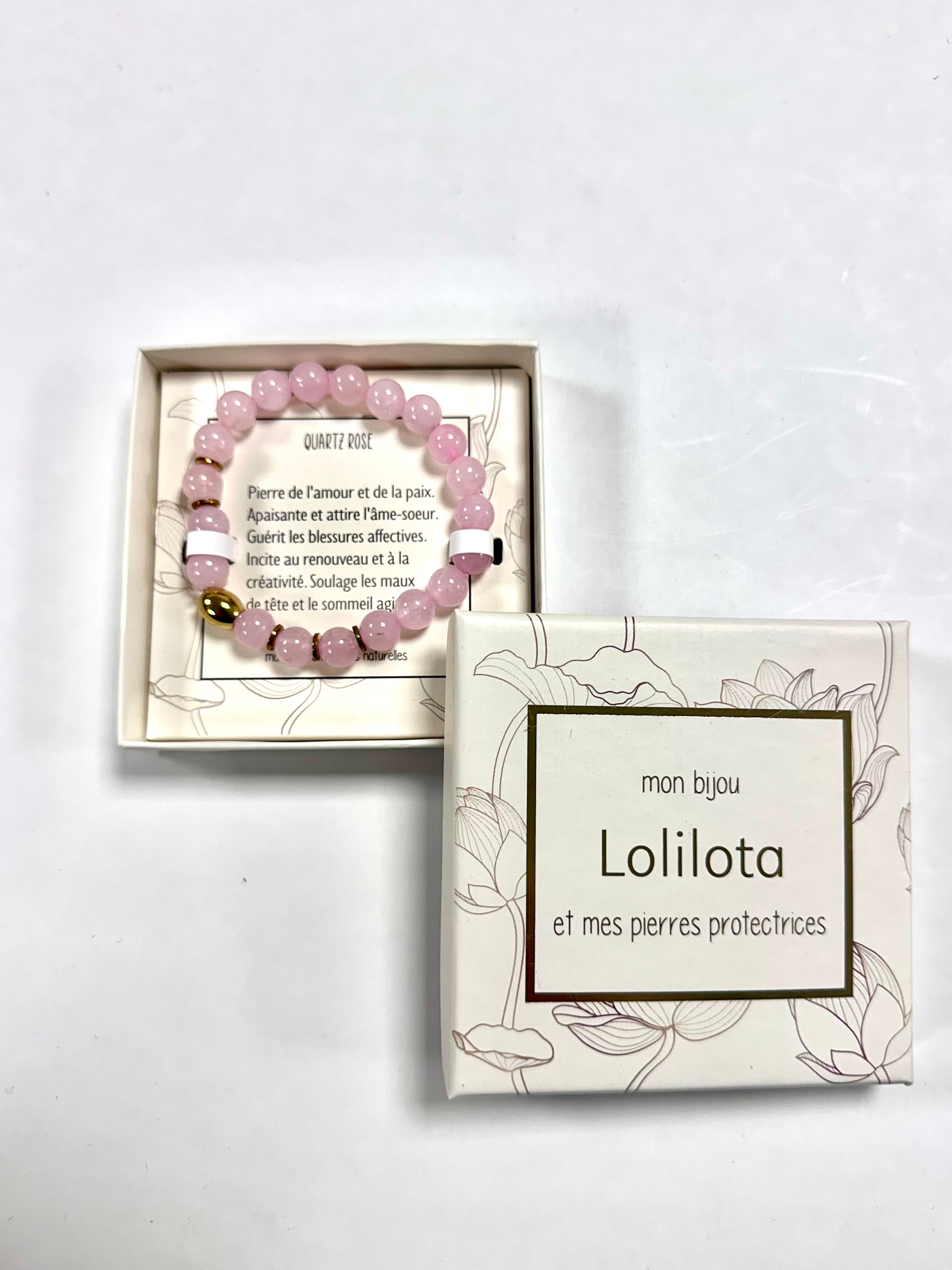 Bracelet en Pierre Naturelle - Quartz Rose