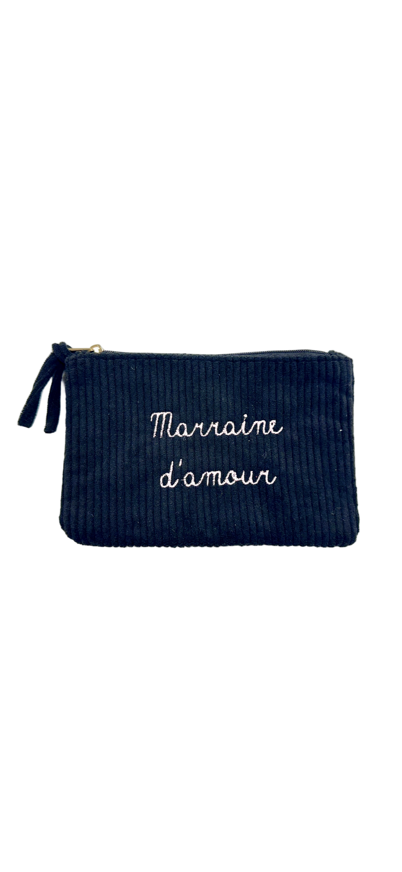Pochette « Marraine d’amour (velours) » - Noir