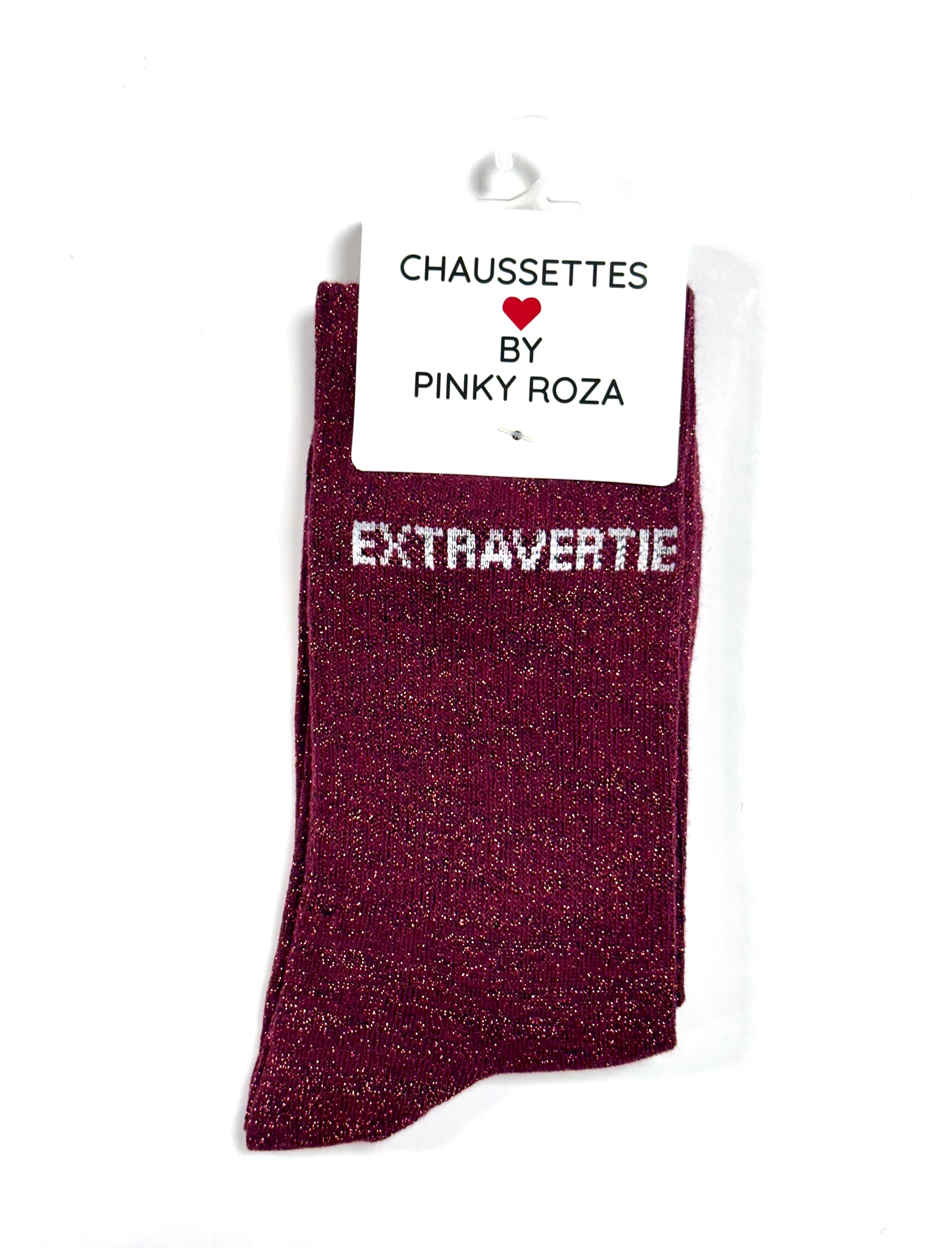 Chaussettes à paillettes « Extravertie » - Rouge