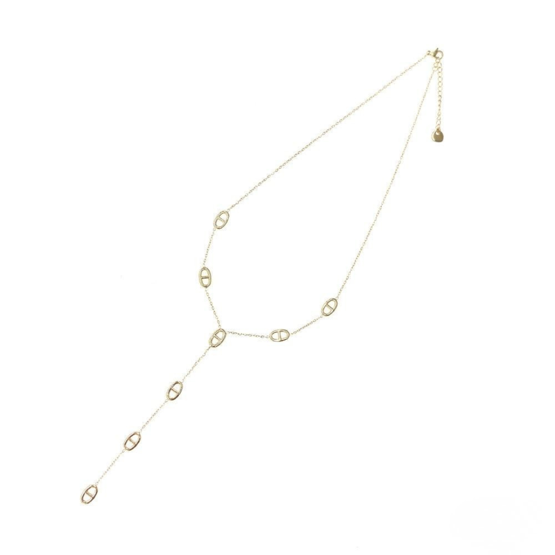 Sautoir Maille Marine Allongé (4 Mailles) en Acier Inoxydable