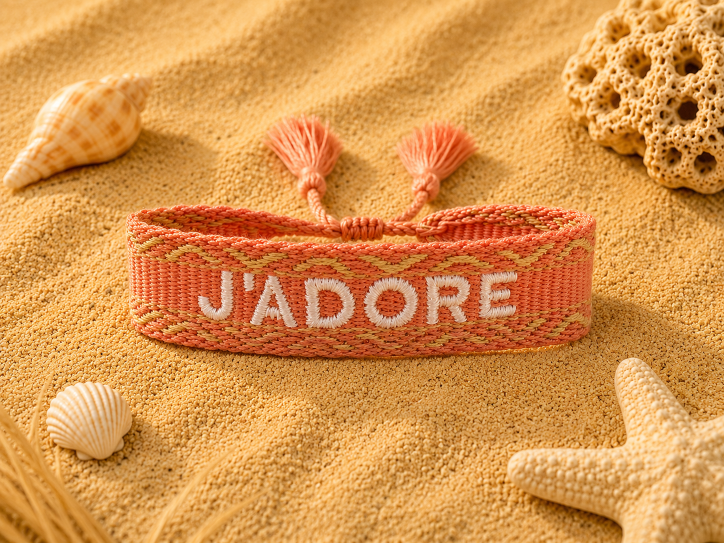 Bracelet tissu réglable J’adore