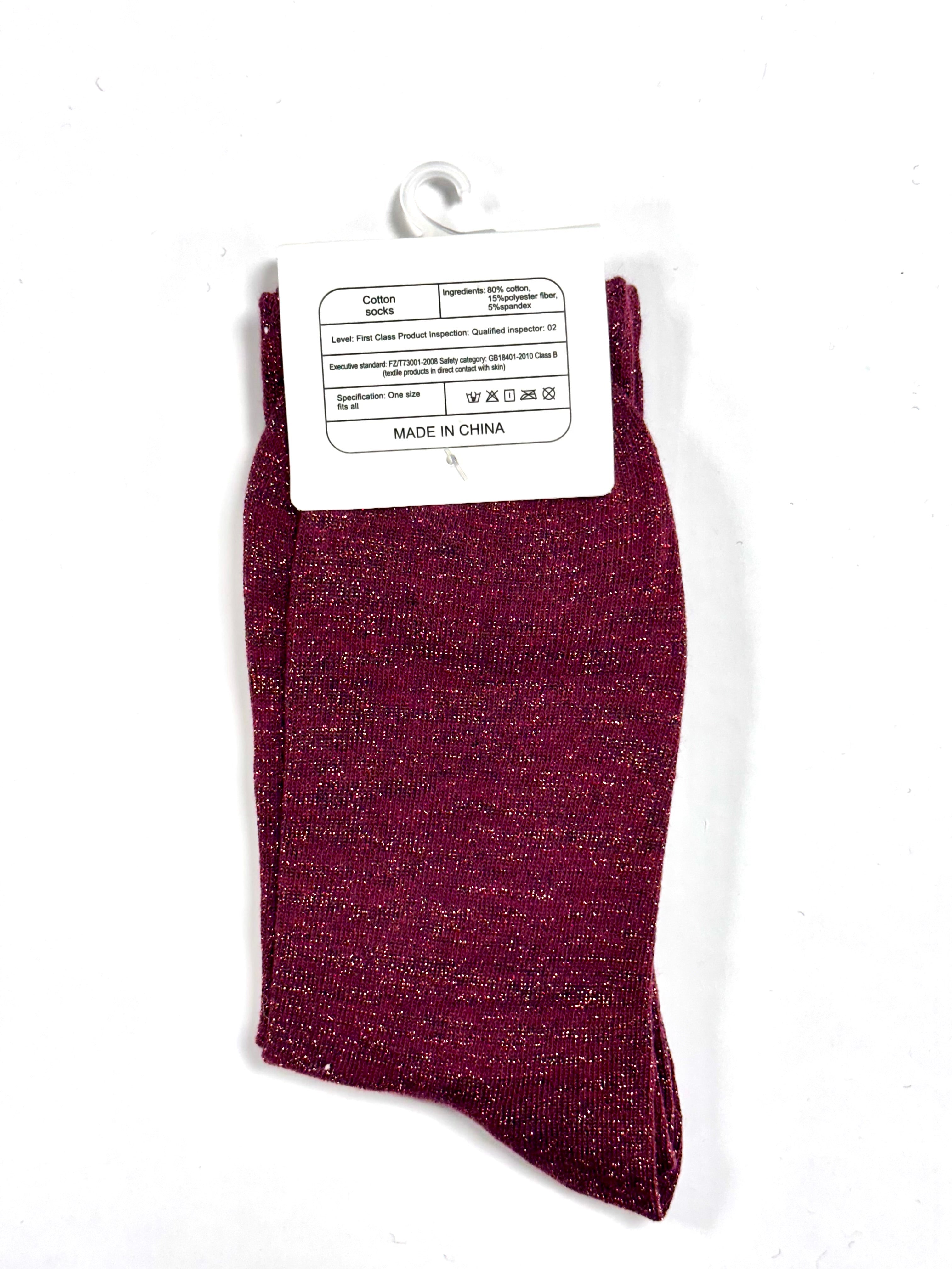 Chaussettes à paillettes « Égoïste et alors » - Rouge