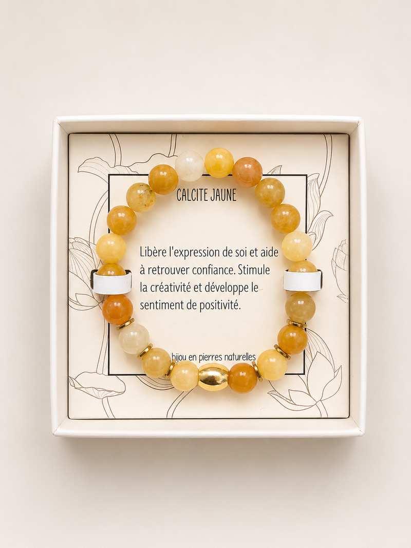 Bracelet en pierre — Calcite jaune