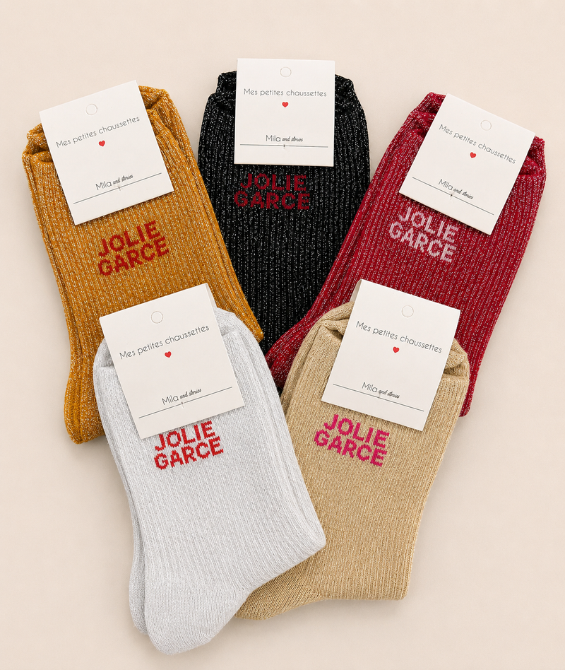Chaussettes à paillettes « Jolie garce »