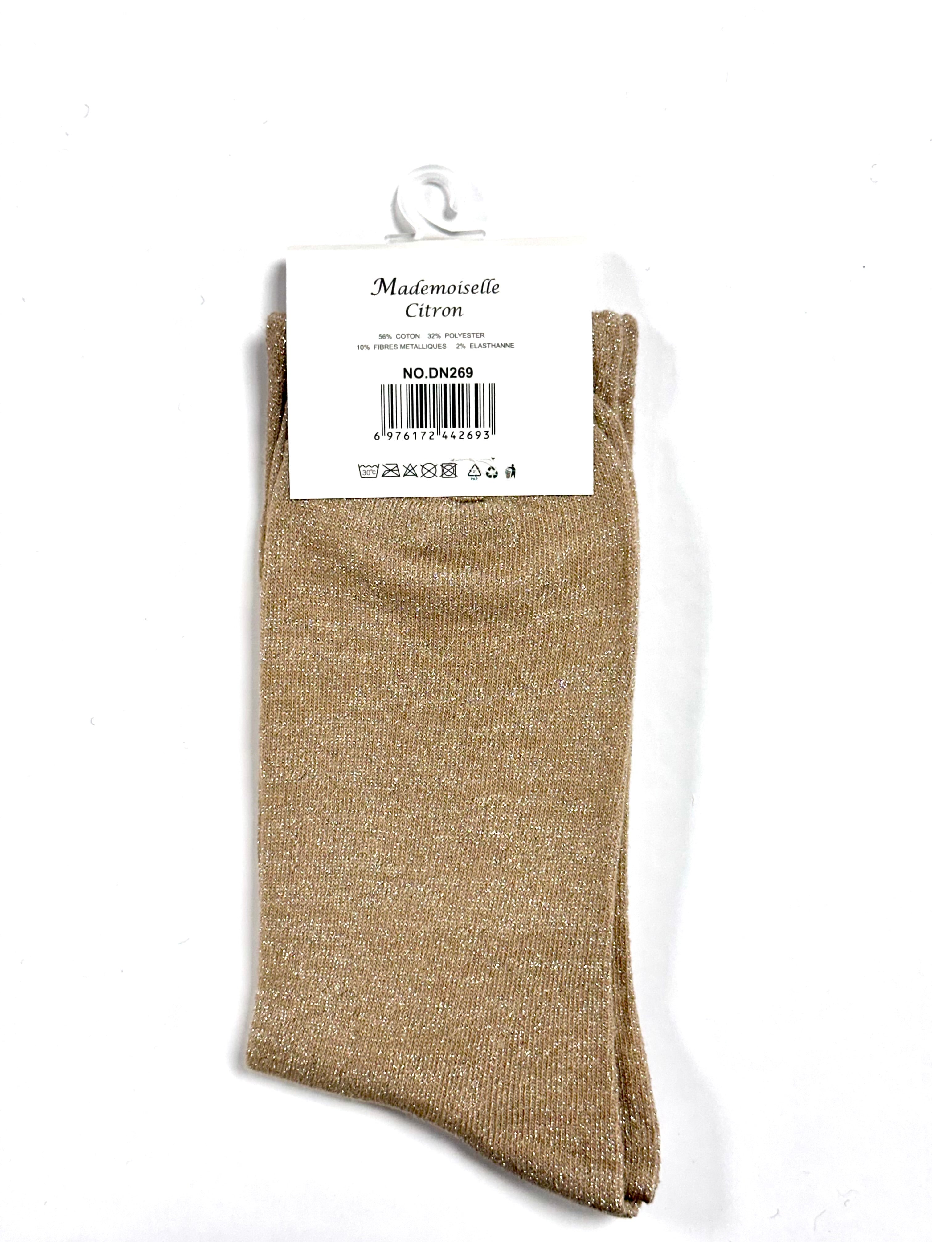 Chaussettes à Paillettes - Emmerdeuse Beige