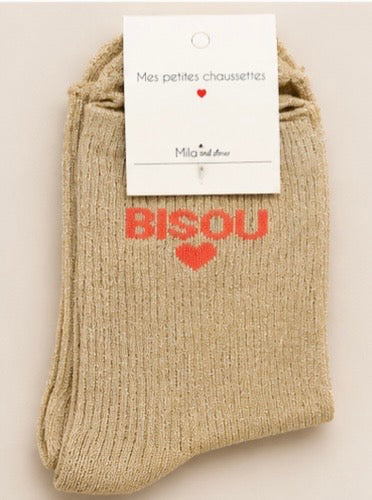 Chaussettes à paillettes « Bisous ❤️ »